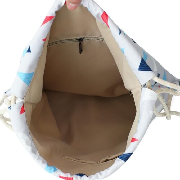 Lightweight Drawstring Backpack Women Boho Geometric Triangle Polyester main image 8